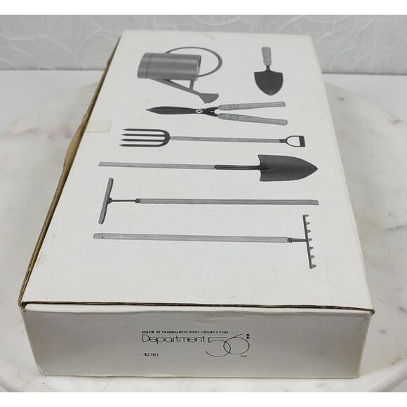 Vtg Department 56 Garden Ornaments Set of 7 Mini Christmas Tree Decor New in Box - Picture 12 of 14